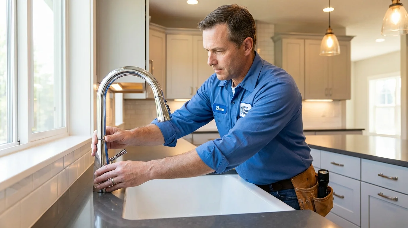 Kitchen faucet installation by Johns Plumbing LLC in Rossford