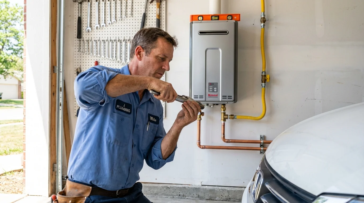 Tankless water heater installation by a Johns Plumbing LLC plumber in Rossford